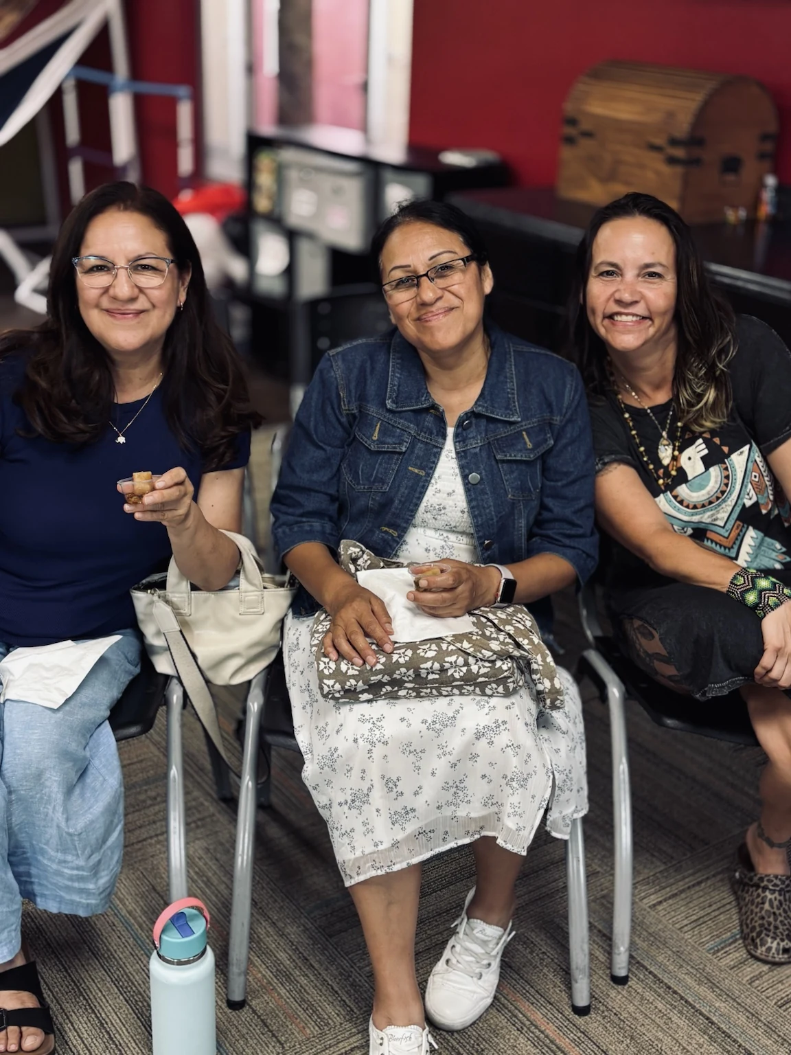 Women sharing fellowship together at church
